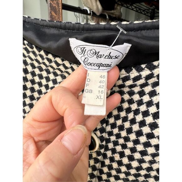 Vintage made in Italy houndstooth wool skirt sz Xl - Picture 3 of 5